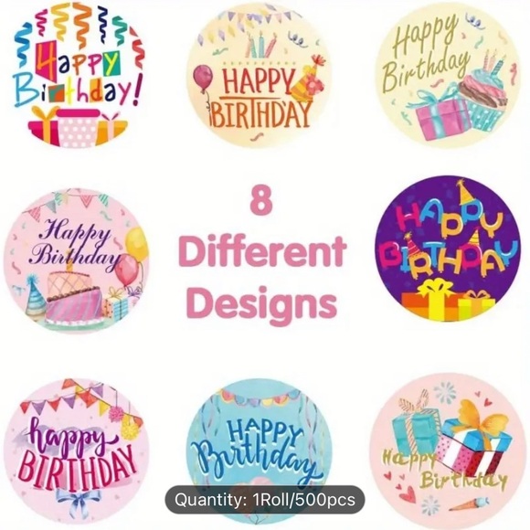 Happy Birthday (8 different design) Sticker - Picture 2 of 2